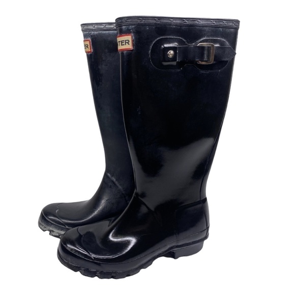 Hunter Black Tall Rain Boots - Picture 3 of 5